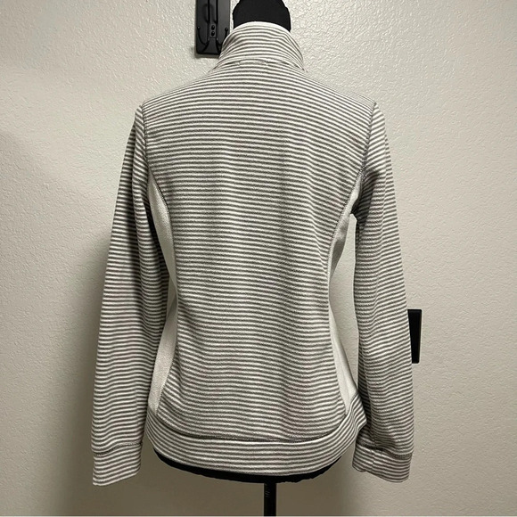 Old Navy Women’s Fleece Grey Striped Zip Up Jacket Small - Picture 6 of 8